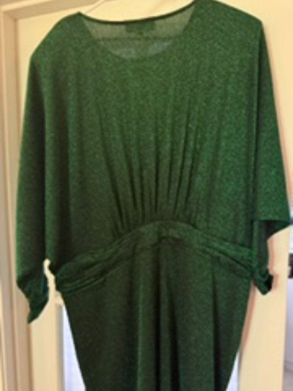 ELOQUII Metallic Green Tulip Hem Cocktail Dress - Picture 3 of 4